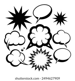 Whimsical Comic Speech Bubbles Vector Art