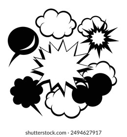 Whimsical Comic Speech Bubbles Vector Art