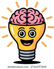 Concepto caprichoso idea brillante. Diseño de Vectores para la generación de pensamiento creativo, la imaginación y la innovación. Representa el proceso de pensamiento.