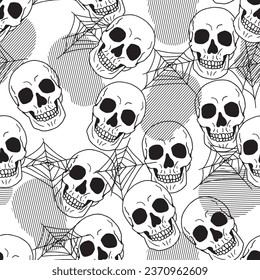 Whimsical Cranium Bones Vector Seamless Pattern can be use for background and apparel design