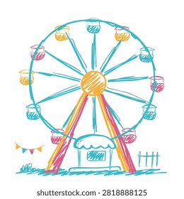 A whimsical crayon style
