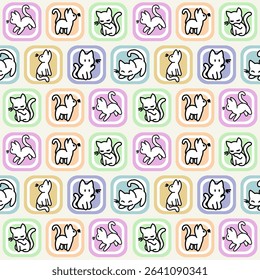 Whimsical Creatures pattern blends native-inspired animal silhouettes with a modern geometric grid and soft, ethnic-infused colors, perfect for playful yet sophisticated designs.