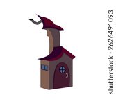 Whimsical crooked house. Vector illustration