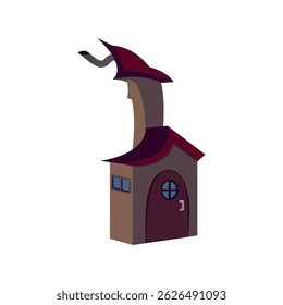 Whimsical crooked house. Vector illustration