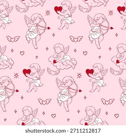 Cupido bonito Valentine padrão sem emenda