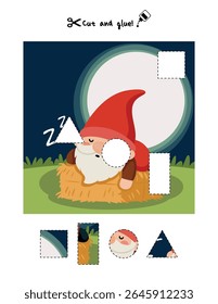 Whimsical Cut and Glue Gnome Activity