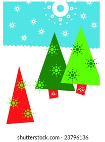 whimsical cute christmas trees
