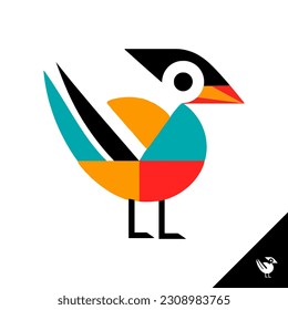 Whimsical Cute Colorful Bird Logo Design