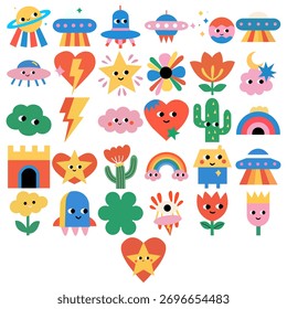 Whimsical and cute flat design collection