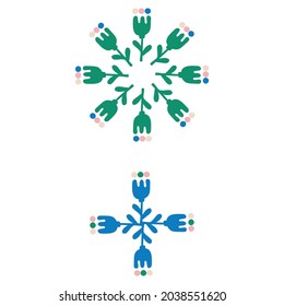 Whimsical cute flower doodle shape motif. Modern trendy minimalist style icon clip art. Fun unusual color elements isolated on white. Retro childish design symbol for gender neutral illustration.