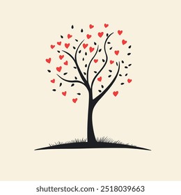Whimsical Cute Tree Illustration – Simple Clean Line Art Vector