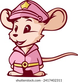 In a whimsical depiction, an illustration of a mouse wearing a police uniform introduces a playful touch to the idea of law enforcement