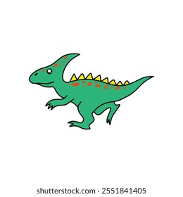 Whimsical Dinosaur Illustrations in Cartoon Style for Birthday Invitations and Party Decor