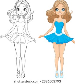 A whimsical doodle outline for coloring pages