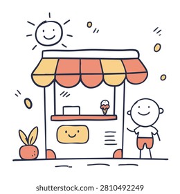 A whimsical doodle showing