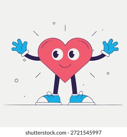 Ilustración vectorial caprichosa estilo doodle de un corazón divertido, perfecto para añadir un toque divertido y alegre a sus diseños