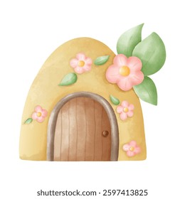 Whimsical Easter Delight, Watercolor Carrot House and bunny Clipart for Spring Celebrations