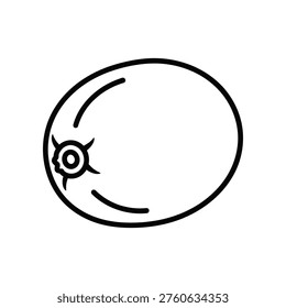 Whimsical face with stylized eyes and a circular outline resembling a planet or moon