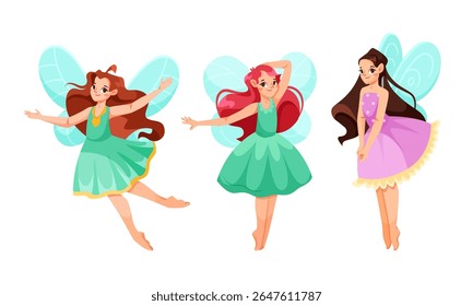 Whimsical Fairies with Beautiful Colorful Dresses and Enchanting Wings Await You