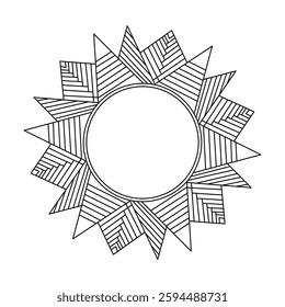 Whimsical Feather Mandala Coloring Book Page