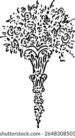 Whimsical Floral Arrangement Sketch for Event Decor