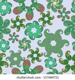 Whimsical floral background (seamless)