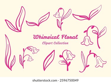 Whimsical Floral Elements Soft and Dreamy Aesthetic For Elegant Stationery