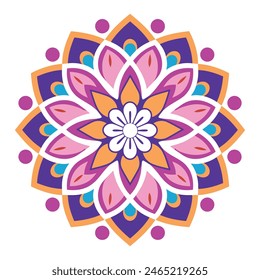 Patrón de Vector floral caprichoso. Mandala