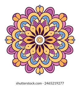 Whimsical Floral Vector Pattern. Mandala