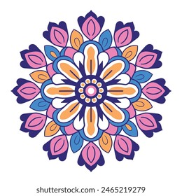 Patrón de Vector floral caprichoso. Mandala