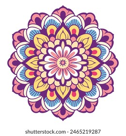 Whimsical Floral Vector Pattern. Mandala