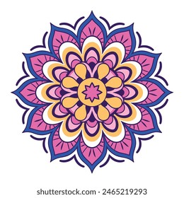 Whimsical Floral Vector Pattern. Mandala