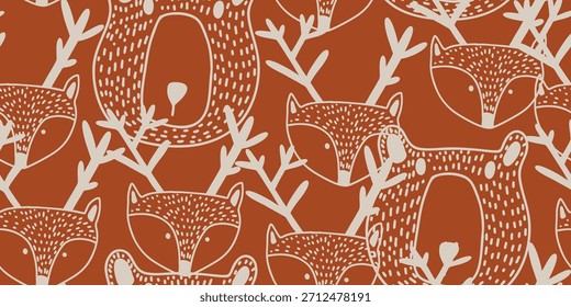 Whimsical Forest Animals Seamless Design