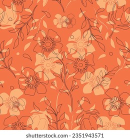 "Whimsical Garden Delight: Bezauberndes, florales Muster für strahlende Textil- und Tapetendesigns"