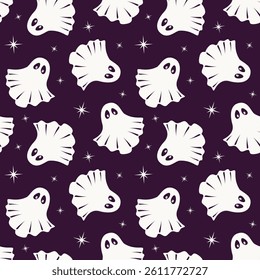 Whimsical Ghosts and Stars Pattern for Halloween Celebrations