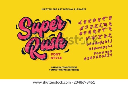 Whimsical Gradient Script: Playful Vector Text Styles from A to Z, Uppercase and Lowercase, Infused with Bold Pink Gradients and a Touch of Black Outlines. Unleash Your Creative Funny Side! ストックフォト © 