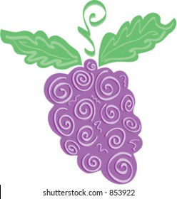 Whimsical Grapes in Color