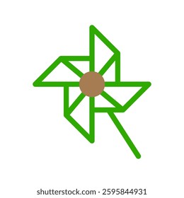 Whimsical Green Pinwheel, Simple and Delightful