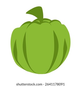 Whimsical Green Pumpkin - Fall Decoration Vector Art