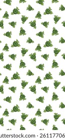 Whimsical Green Watermelon and Leaf Pattern for Creative Design Projects