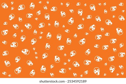 Whimsical Halloween Patterns: Playful Spirit Faces and Ghostly Figures on Vibrant Backgrounds