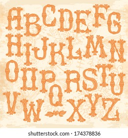 Whimsical Hand Drawn Alphabet Letters. Vector Illustration.