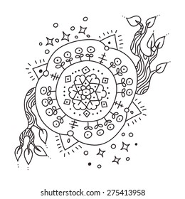 Whimsical hand drawn doodle illustration