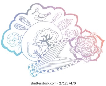Whimsical hand drawn doodle vector illustration