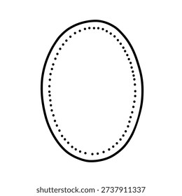 Whimsical hand drawn oval frame, vetor illustration