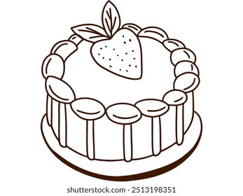 A whimsical, hand-drawn doodle of a cake. Perfect for adding a playful and fun element to your bakery-themed projects. This versatile image can be used for a variety of purposes