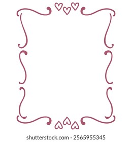 Whimsical Hand-Drawn Frame. Line Art Illustration.