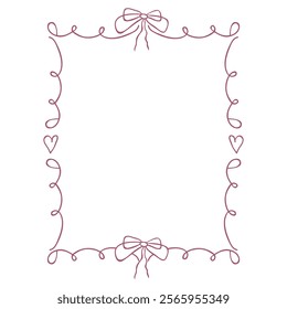 Whimsical Hand-Drawn Frame. Line Art Illustration.