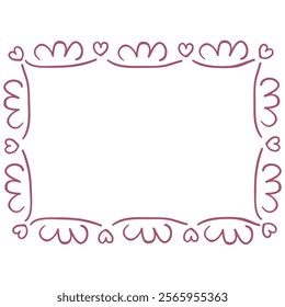 Whimsical Hand-Drawn Frame. Line Art Illustration.