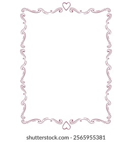 Whimsical Hand-Drawn Frame. Line Art Illustration.